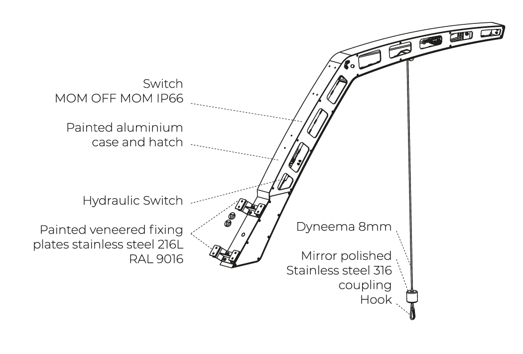 ALUMINIUM HYDRAULIC DAVITS