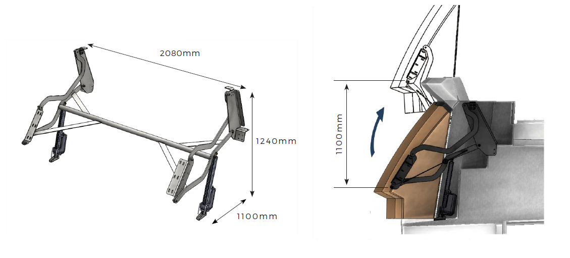 Articulated motorized doors