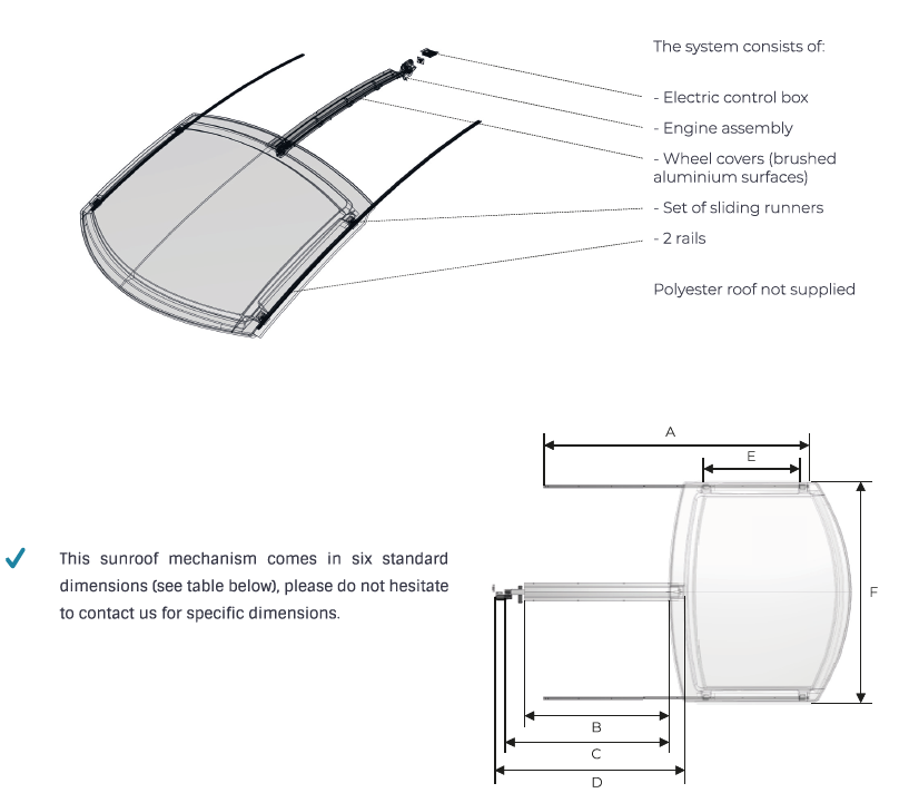 Translation sliding roof